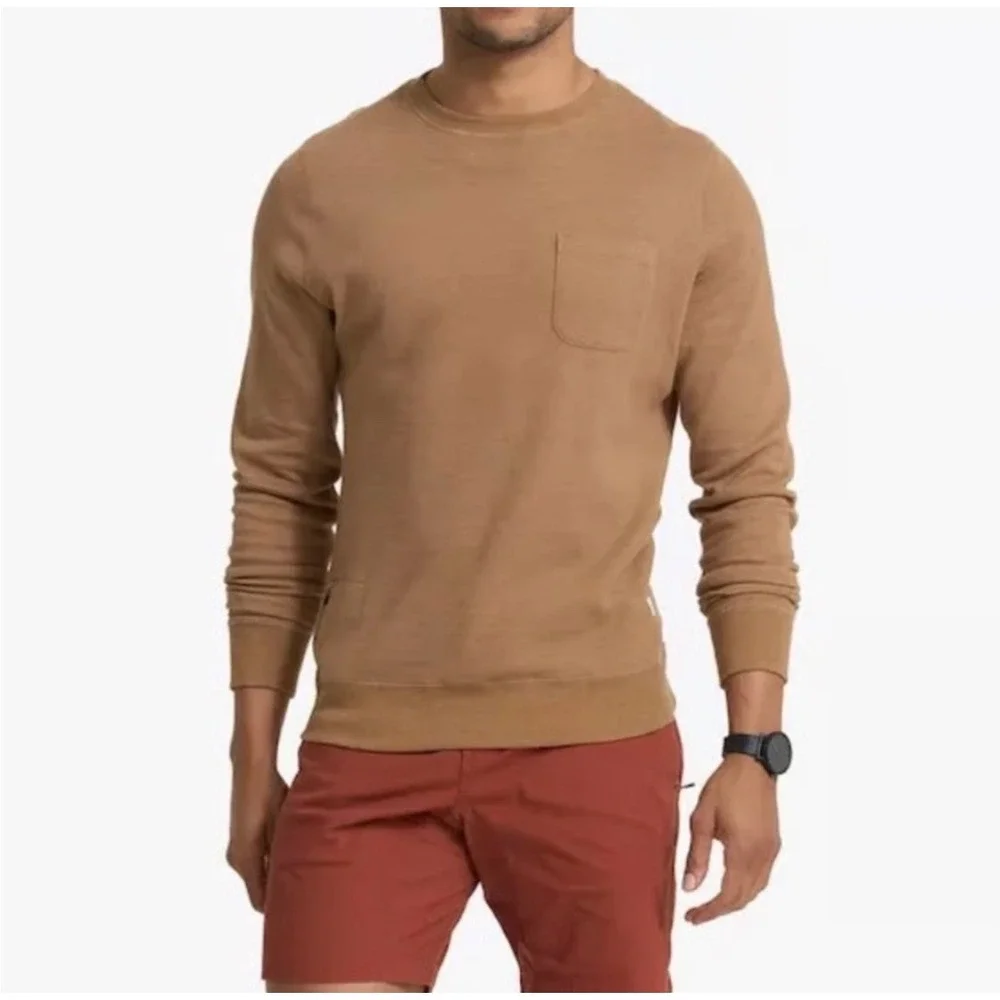 Vuori‎ Jeffreys Pullover Mens M Camel Heather Athleisure Gorpcore V218